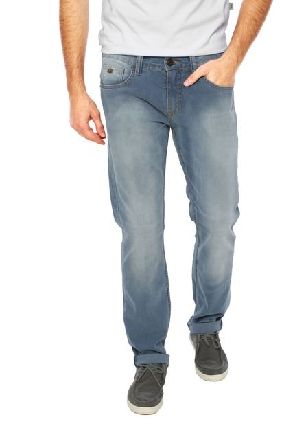 Calça Jeans Triton Slim Estonada Bolsos Azul - Marca Triton