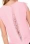 Blusa For Why Peplum Renda Rosa - Marca For Why