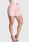 Shorts Feminino HNO Jeans Cintura Alta com Elastano Rosa - Marca HNO Jeans