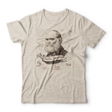 Camiseta Charles Darwin - Mescla Banana - Marca Studio Geek 