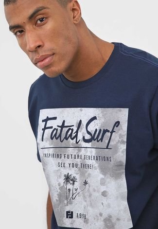 Camiseta Fatal Lettering Azul-Marinho