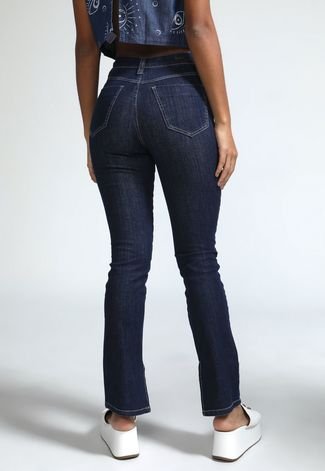 Calça Jeans Leboh Skinny Fendas Azul-Marinho