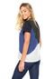 Camiseta Lacoste Recortes Cinza/Azul/Branca - Marca Lacoste