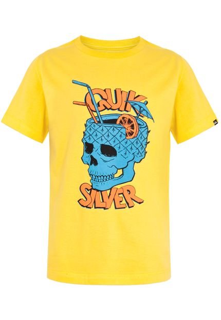 Camiseta Quiksilver Juvenil Skull Cocktail's Amarela - Marca Quiksilver
