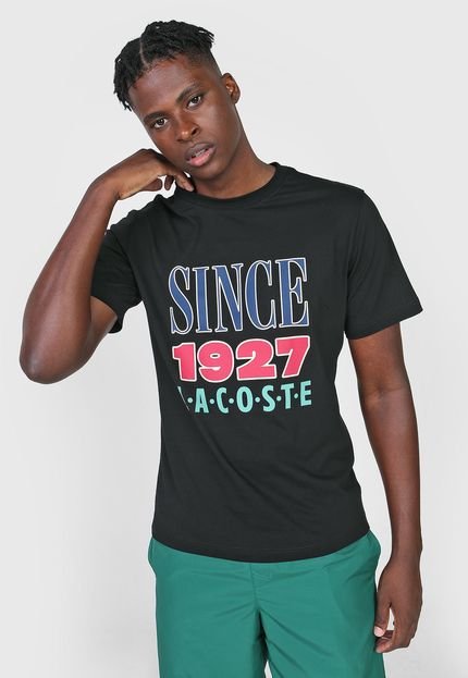 Camiseta Lacoste Lettering Preta - Marca Lacoste