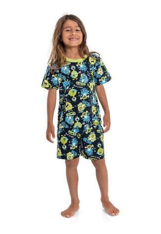 Pijama Infantil Masculino em Meia Malha Quimby Azul