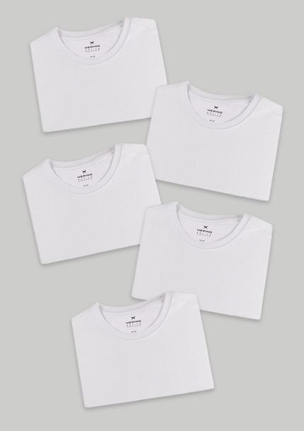 Kit Com 5 Camisetas Femininas Básicas - Marca Hering