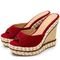 Tamanco Feminino Anabela com Sisal Nobucado Vermelho Lançamento - Marca Carolla Shoes