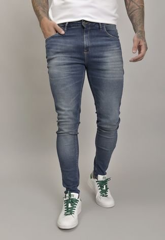 Calça Jeans Skinny Masculina com Lavagem Stone Dialogo jeans
