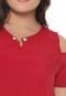Blusa Lunender Mais Mulher Plus Detalhe Decote Vermelha - Marca LND Lunender Mais Mulher Plus