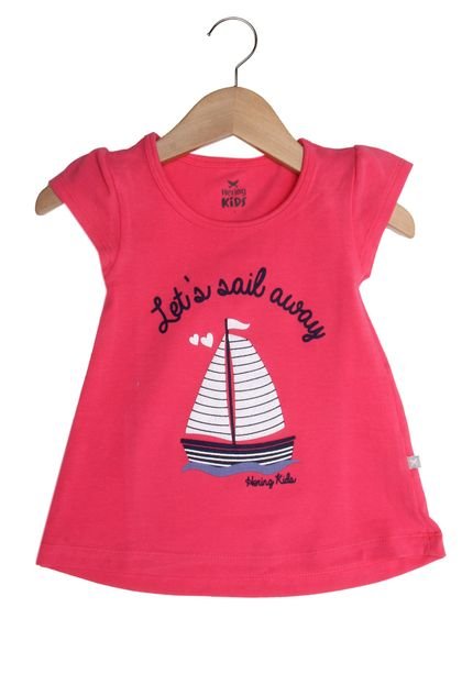 Blusa Hering Kids Manga Curta Menina Rosa - Marca Hering Kids