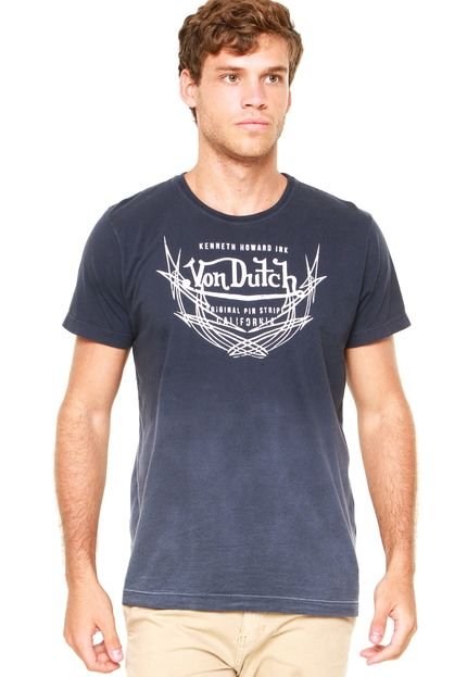Camiseta Von Dutch Logo Degradê Azul - Marca Von Dutch 