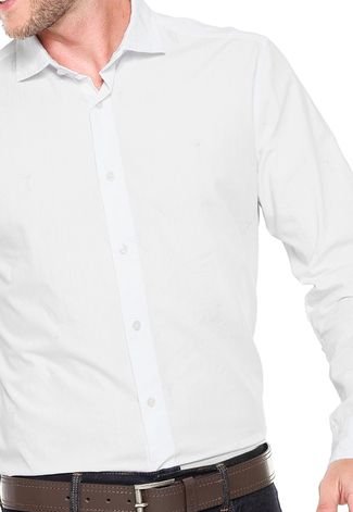 Camisa Tommy Hilfiger Regular Fit Estampada Branca
