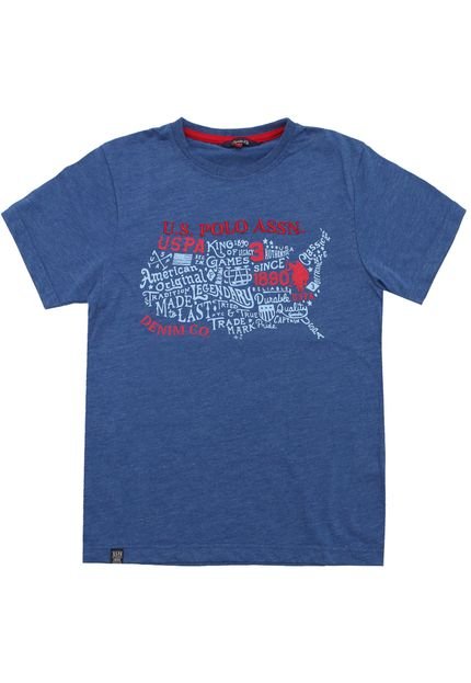 Camiseta U.S. Polo Menino Frontal Azul - Marca U.S. Polo