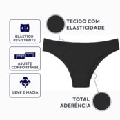 Kit 5 Calcinha Modelo Tanga A10 Preta - Marca QLC SPORT