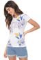 Camiseta Aeropostale Floral Off-white/Azul - Marca Aeropostale