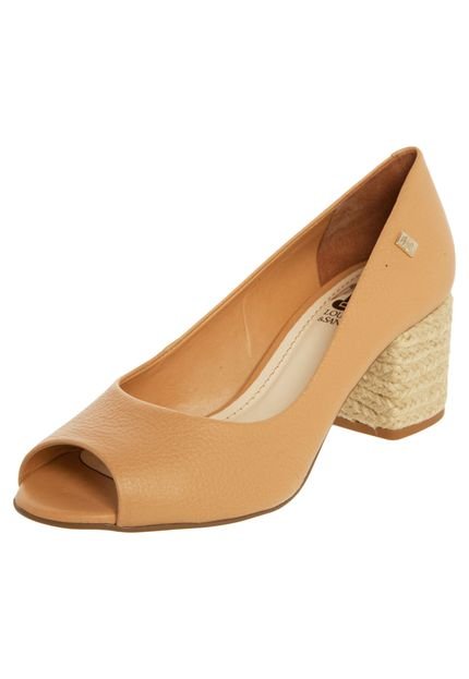 Peep Toe Loucos e Santos Salto Grosso Corda Caramelo - Marca Loucos e Santos