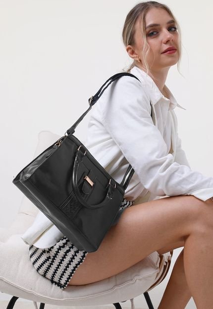 Bolsa Feminina Transversal Bau Tote Star Shop Preto - Marca STAR SHOP