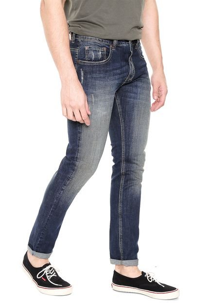 Calça Jeans Redley Slim Amassados Azul - Marca Redley