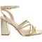 Sandália Feminina Salto Tiras Trança Promoção - Cobre - 34 Dourado - Marca Stessy Shoes