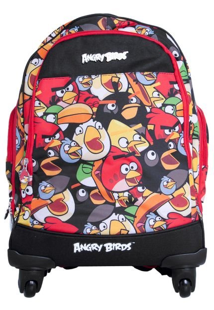 Mochilete Escolar Angry Birds Multicolorida - Marca Santino