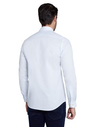 Camisa Dudalina Masculina Slim Tricoline Lisa Stretch Azul Claro