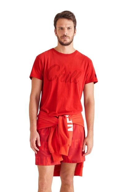 Camiseta Estampada Netflix Chill Reserva Vermelho - Marca Reserva