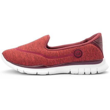 Tênis Caminhada Feminino Esportivo Sapatilhas Slipper Sapatore Bordô Vermelho - Marca Sapatore
