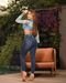 Calça Jeans Skinny Hot Cropped Feminina Cintura Alta Barra Virada 23713 Escura Consciência - Marca Consciência