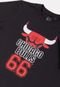 Camiseta NBA Juvenil Half Logo Chicago Bulls Preta - Marca NBA