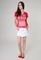 Saia Sarja Coca-Cola Clothing Mini Skirt  Hapiness Branca - Marca Coca-Cola Jeans