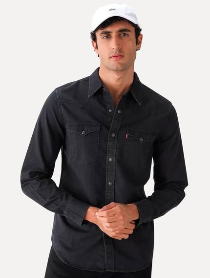 Camisa Levis Masculina Jeans Classic Western Standart Preta - Marca Levis