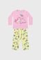 Pijama Fakini Longo Infantil Unicórnio Rosa/Amarelo - Marca Fakini