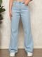 Kit 03 Calças Jeans Wide Leg Pantalona Feminina Azul Médio, Claro e Branco - Marca CKF Wear