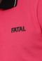 Camisa Polo Fatal Reta Estampada Rosa - Marca Fatal