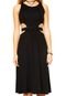 Vestido Midi Redley Liso Preto - Marca Redley