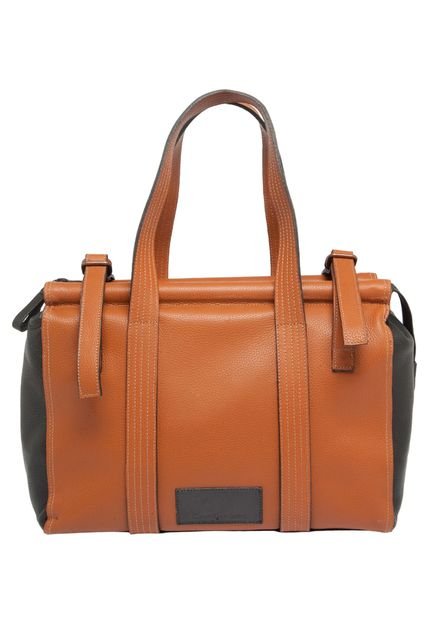 Bolsa Calvin Klein Grande Handbag Havana Caramelo/Preto - Marca Calvin Klein