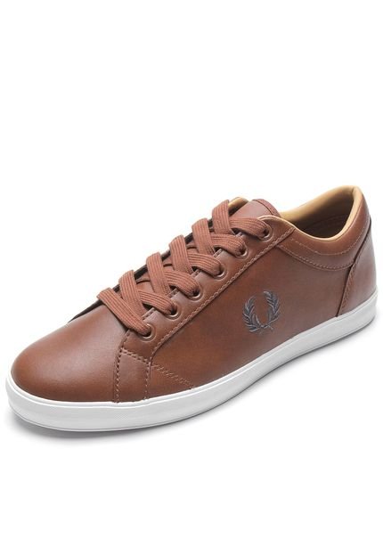 Sapatênis Couro Fred Perry Logo Caramelo - Marca Fred Perry