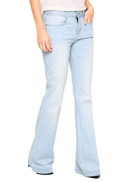 Calça Jeans Calvin Klein Jeans Flare Estonada Detalhe Azul - Marca Calvin Klein