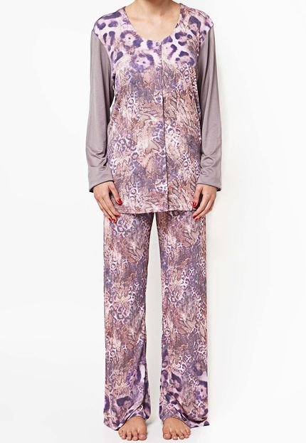 Pijama Recco Viscose Twinset Marrom - Marca Recco