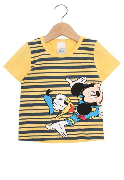 Camiseta Disney by Tricae Manga Curta Menino Amarelo - Marca Disney by Tricae