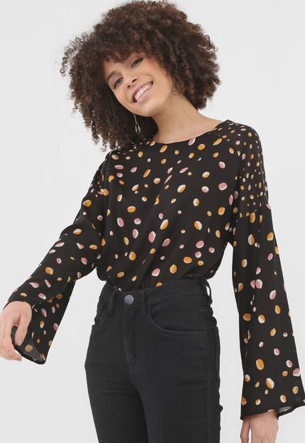 Blusa Dzarm Estampada Preta - Marca Dzarm