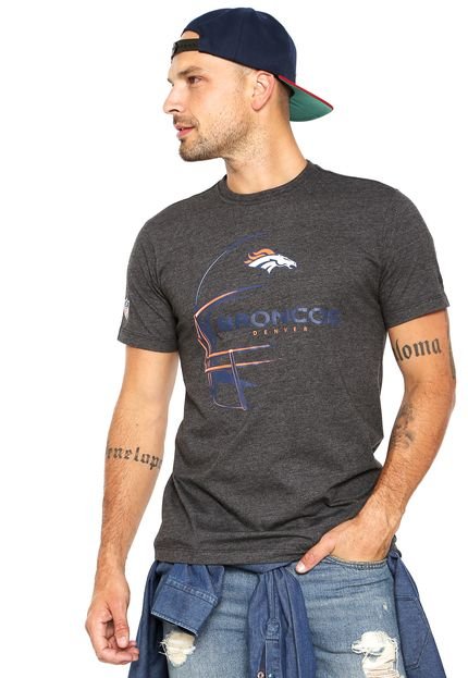Camiseta New Era Capacete Denver Broncos Cinza - Marca New Era