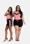 Conjunto Feminino Blusinha Summer Body Regata E Shorts Rosa Xadrez - Marca Summer Body
