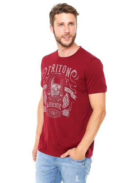 Camiseta Triton Skull Vinho - Marca Triton