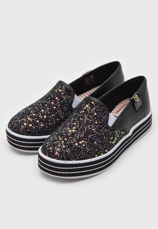 Casual Tênis DAFITI SHOES Glitter Preto - Compre Agora