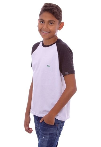 Camiseta HD Juvenil Raglan Estampada Minimal Branca - Marca HD Hawaiian Dreams