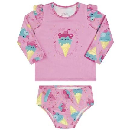 Conjunto Infantil Menina Praia Kamylus  Rosa - Marca Kamylus