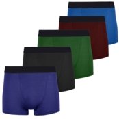 Kit com 5 Cuecas Boxer Masculina Tecido Microfibra em Cores Sortidas - Marca Slim Fitness