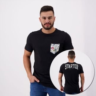 Kit de 2 Camisetas Starter Preta e Cinza Mescla